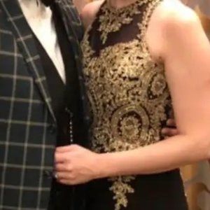 Elegant Prom Dress (Black & Gold) Evening formal dress